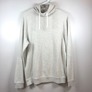 Crosby & Howard Gray Ribbed Hoodie Womens M 100% Cotton Funnel Neck Minimalist